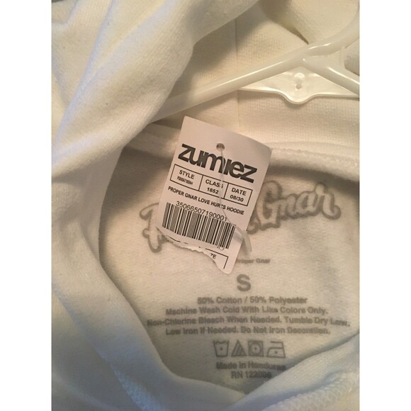 New Zumier Proper Gnar  Women's Size S White Pullover Hoodie Colorful Logo - Picture 8 of 8